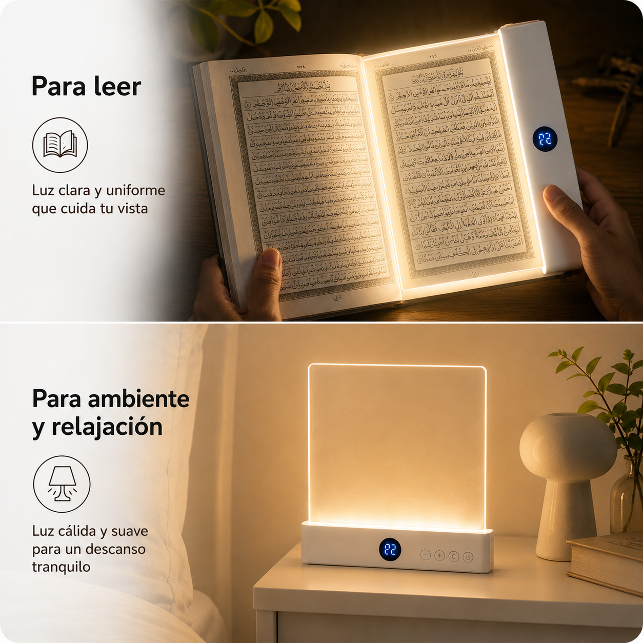 Abyma Noor Lámpara de lectura 2 en 1